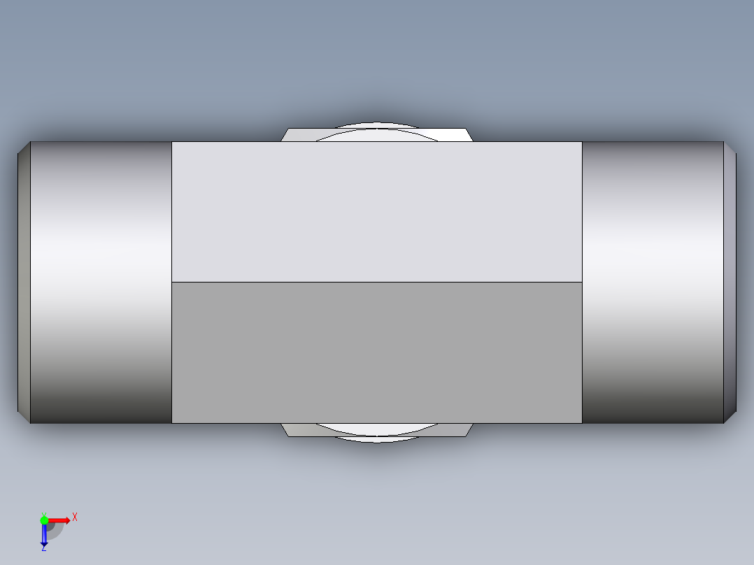 卡套式工业通用硬管接头EO_Adjustable_locknut_branch_tee_TEE15LMOROMDCF俯视图
