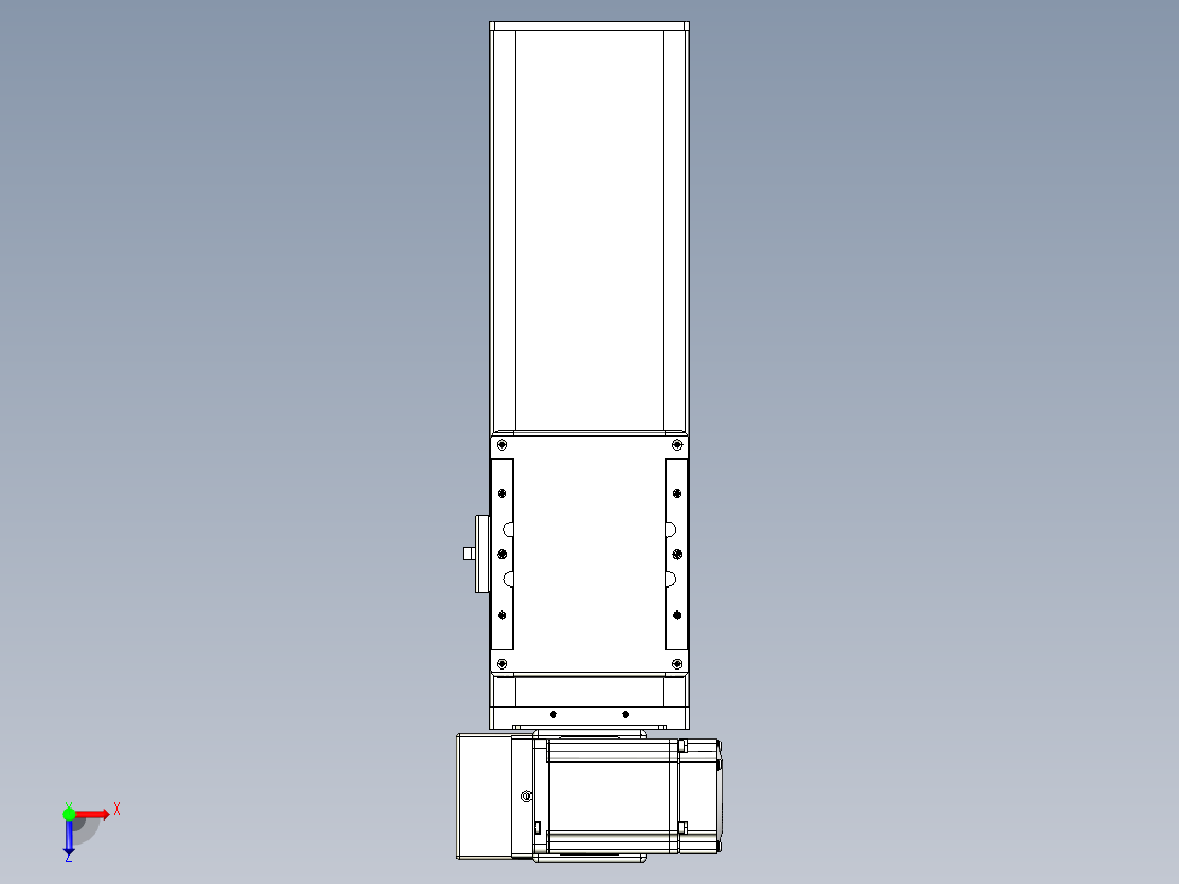 同步带全封闭直线模组TPA-HCB-105D-90-L150-LU-C-P20-N3俯视图