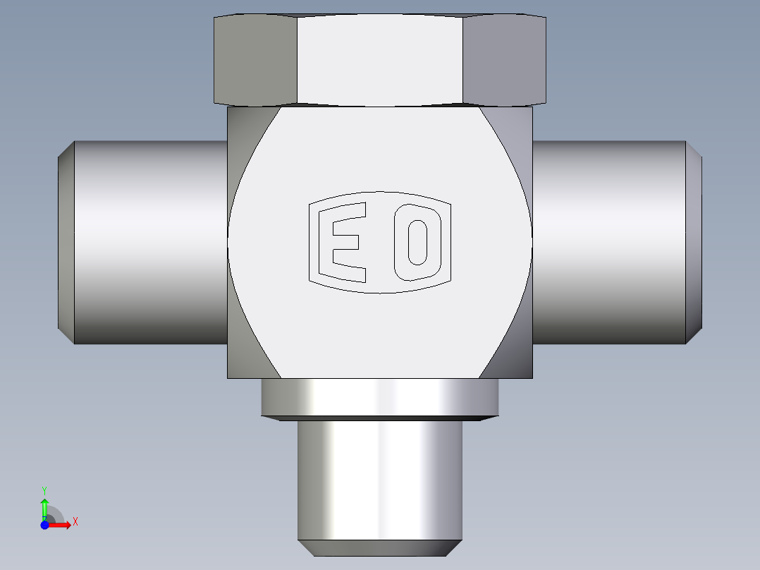 卡套式工业通用硬管接头EO_High_pressure_banjo_tee_TH06LROMDCF前视图