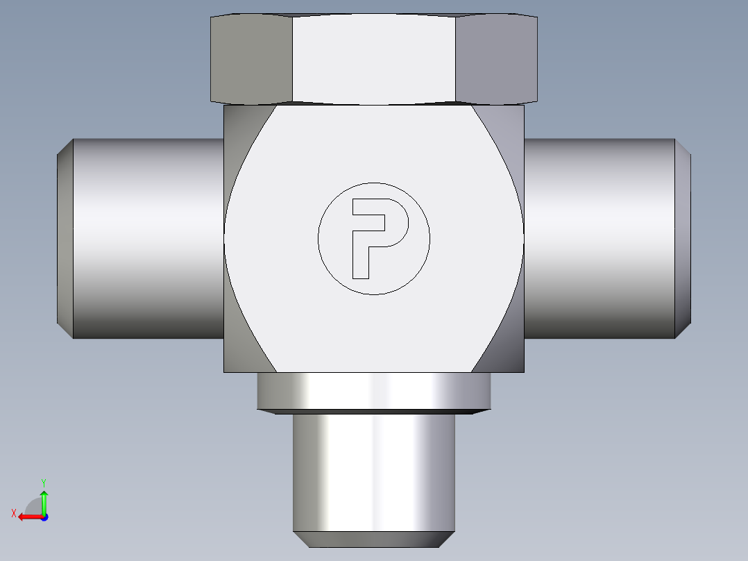 卡套式工业通用硬管接头EO_High_pressure_banjo_tee_TH06LROMDCF后视图