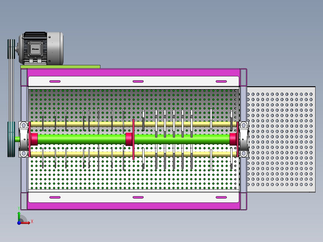 Q383-玉米脱粒机的设计【三维SolidWorks】前视图