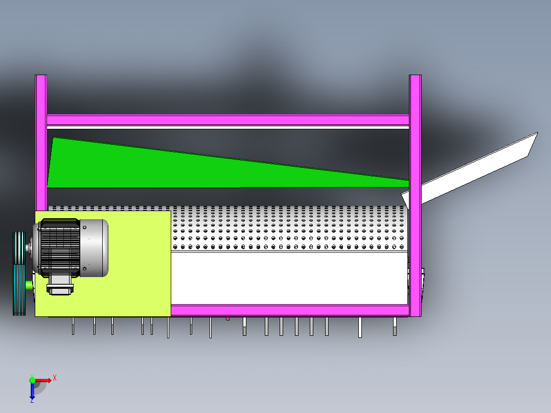Q383-玉米脱粒机的设计【三维SolidWorks】俯视图