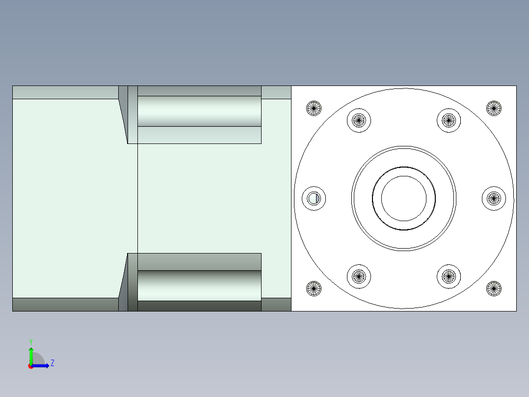 换向器PW90单轴 PLX90-L1 19-80-100-M6.stp左视图