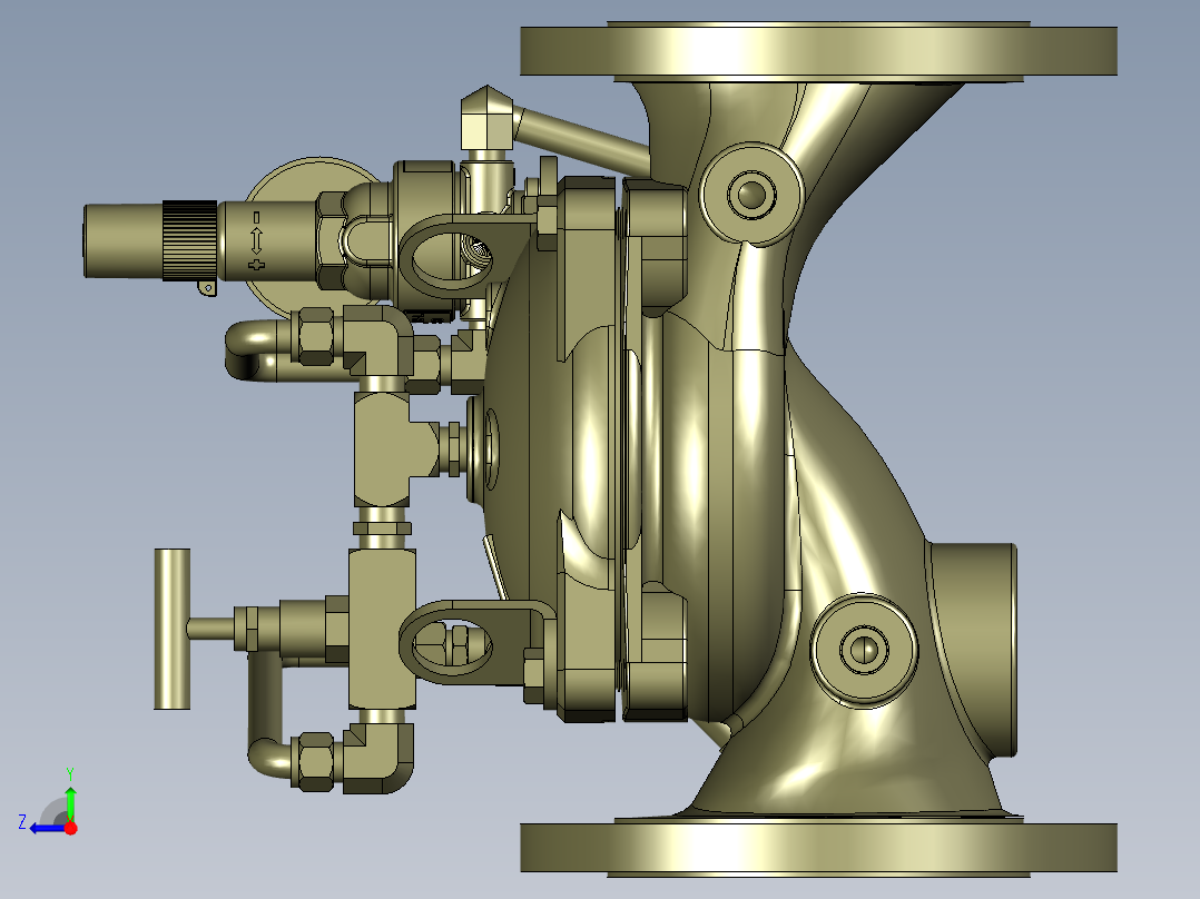 DN100灌溉阀带内部结构右视图