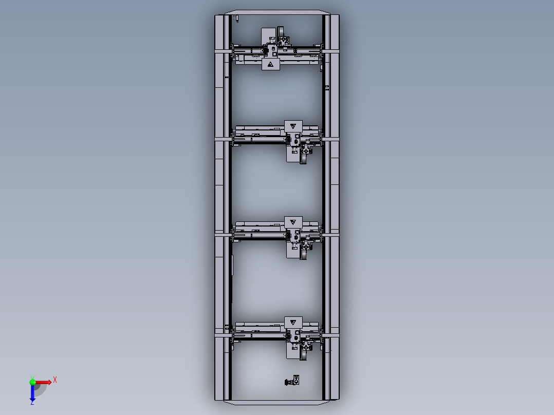 龙门桁架机械手三维模型俯视图