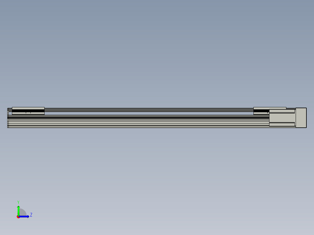 直线模组LHA170-S1100-R设计图纸左视图