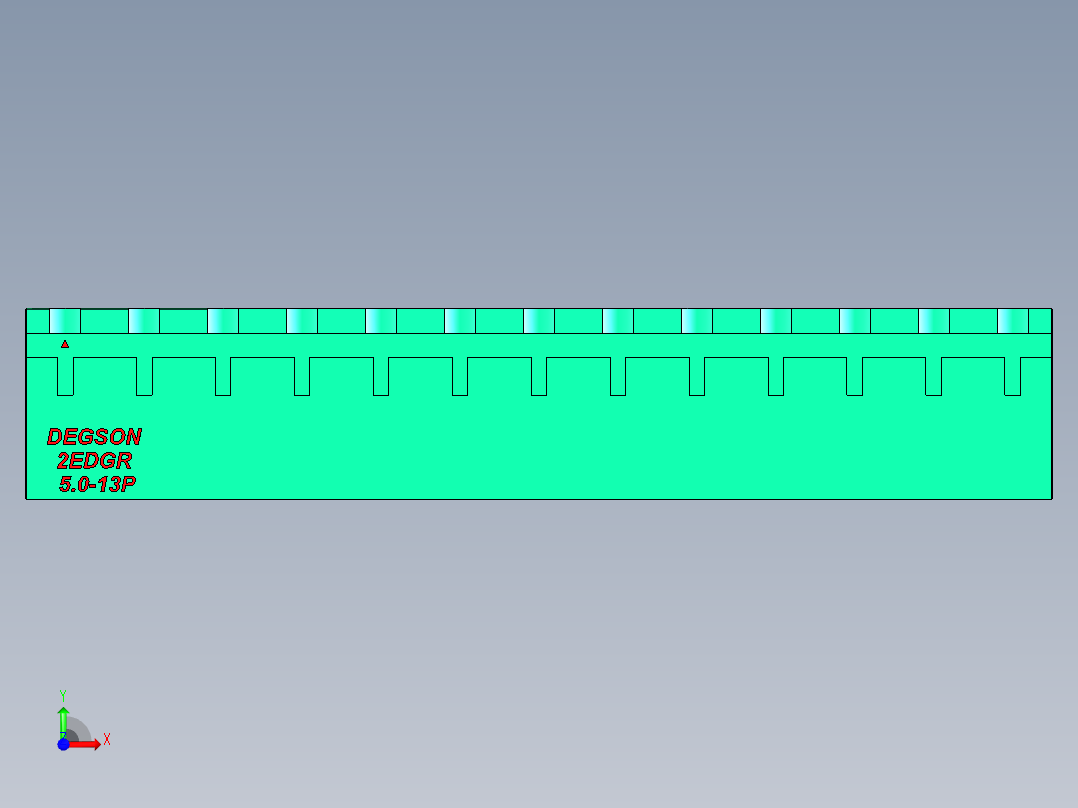DEGSON 2EDG 系列 5.0mm 可插拔接线端子组-2EDGR-5.0-13P-14-00AH前视图