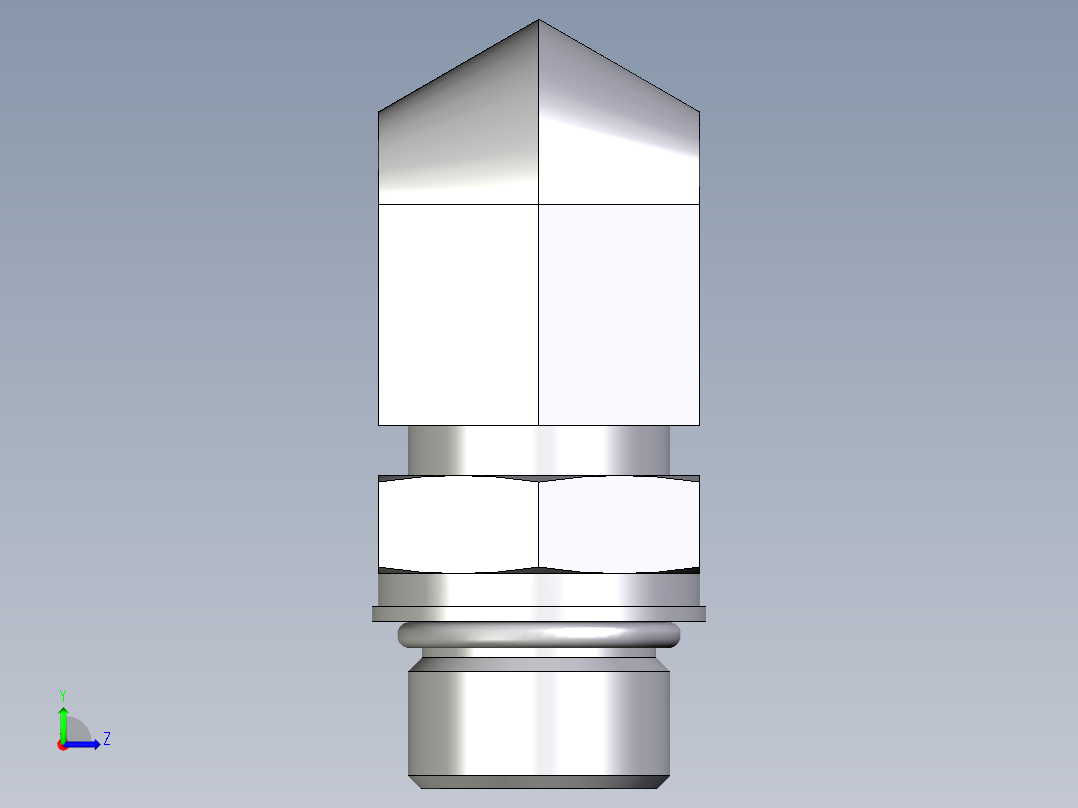 卡套式工业通用硬管接头EO_Adjustable_Locknut_elbow_WEE16SMOROMDCF左视图
