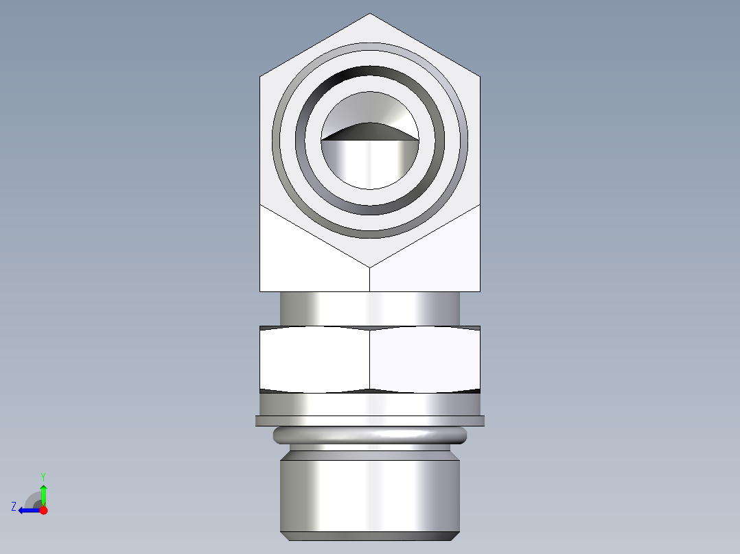 卡套式工业通用硬管接头EO_Adjustable_Locknut_elbow_WEE16SMOROMDCF右视图