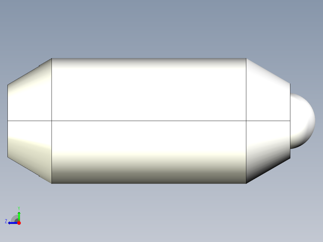 定位柱(輕荷重)(一字型)2205-3D多系列多零件图纸模型右视图