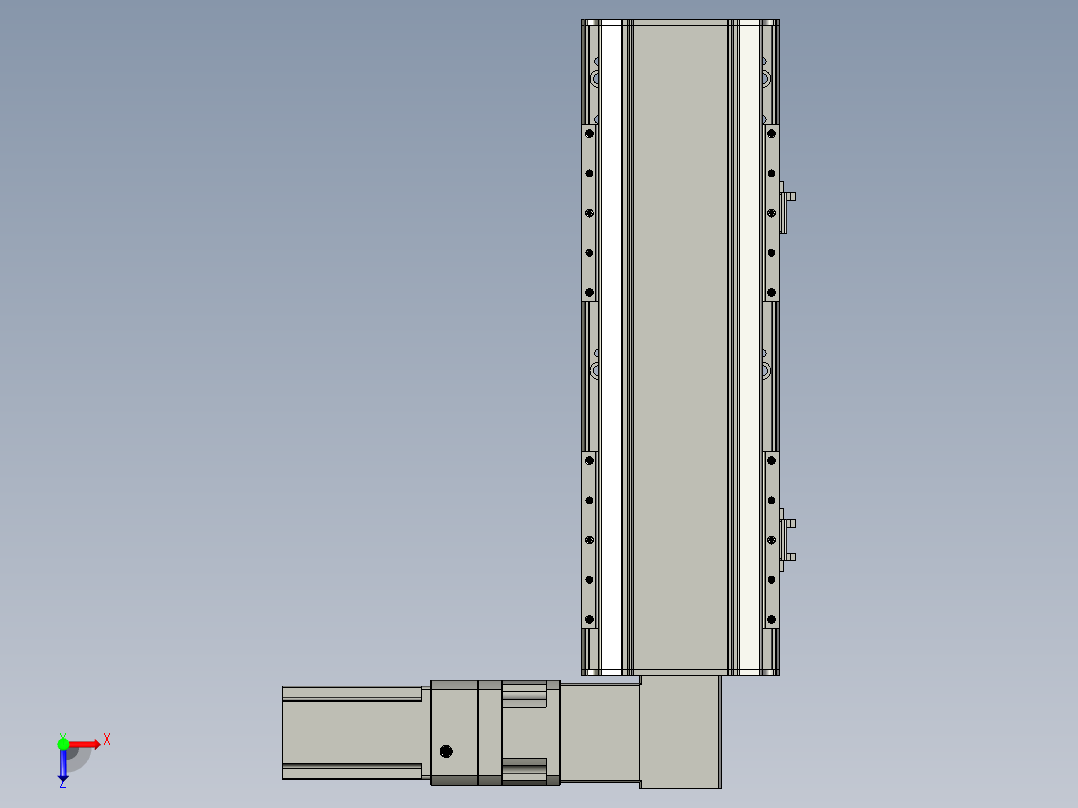 直线模组LHB17-L40-S250-R(B)设计图纸俯视图