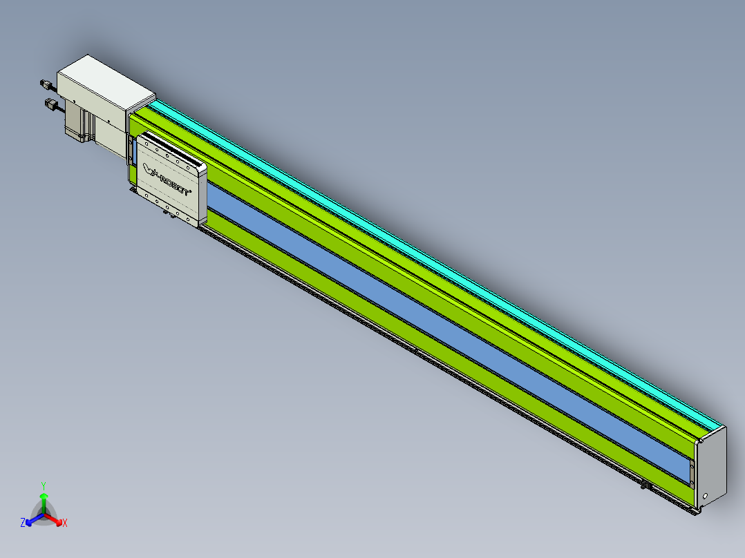威洛博VBC同步带传动一无尘环境VBC17-L45-S1350-BR-ZP75-C3正等轴测图