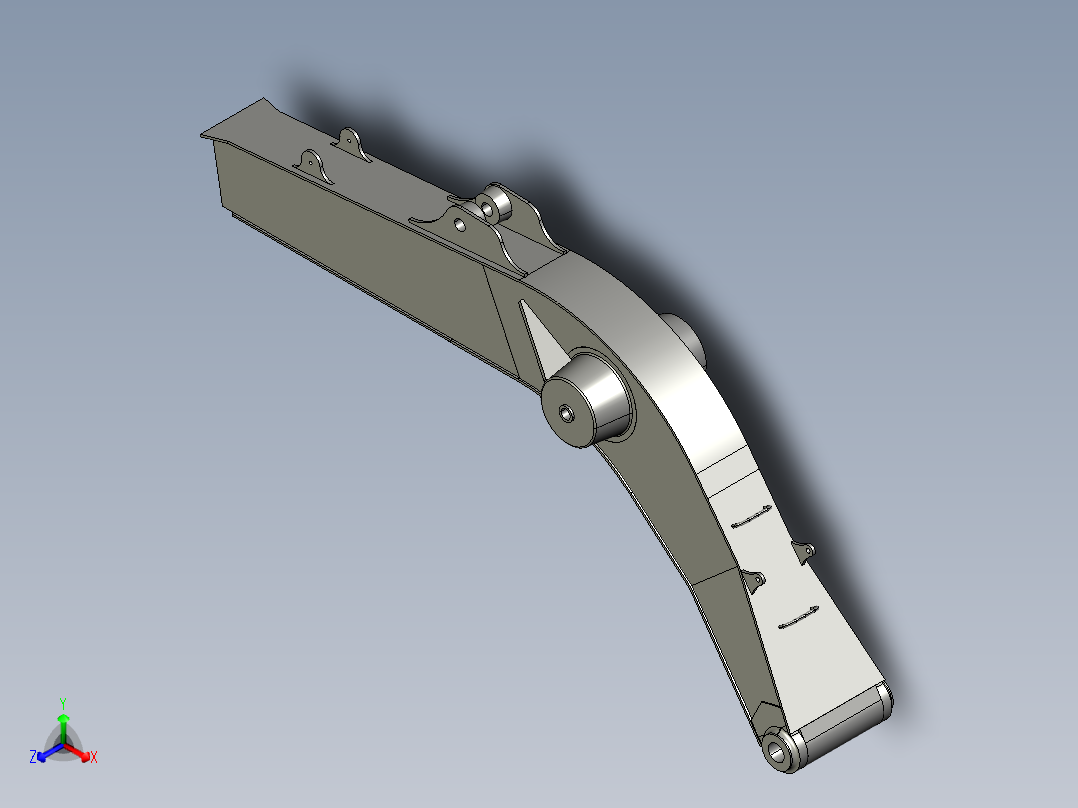 SY215C-8挖掘机动臂结构设计（cad+pro+说明书）主视图