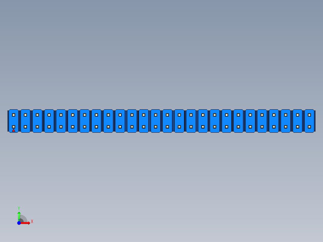 彩色公头100mil（2.54mm）系列-DS1021_blue_2x26p_100mil_Type5_rev1.0前视图