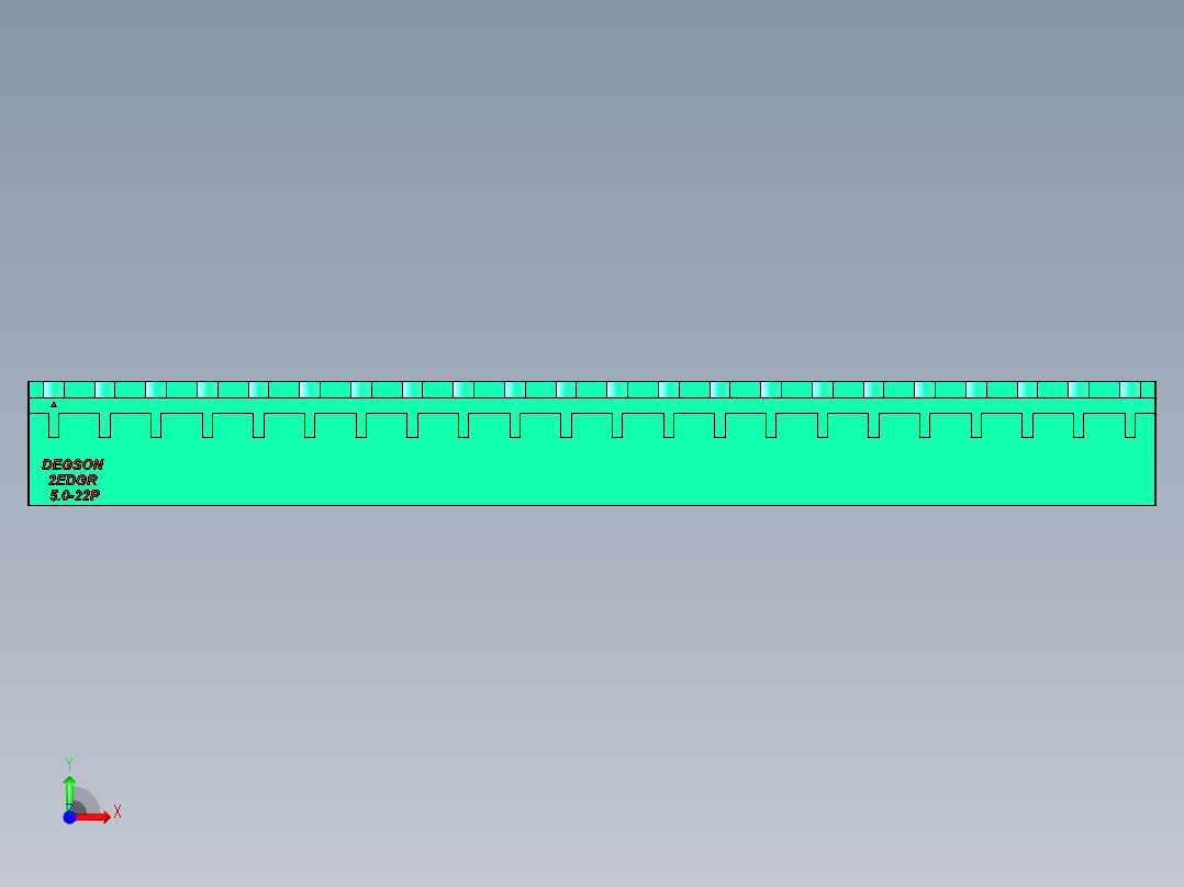 DEGSON 2EDG 系列 5.0mm 可插拔接线端子组-2EDGR-5.0-22P-14-00AH前视图