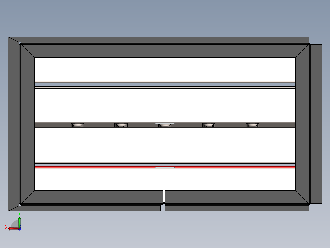 预装式抽屉装置后视图