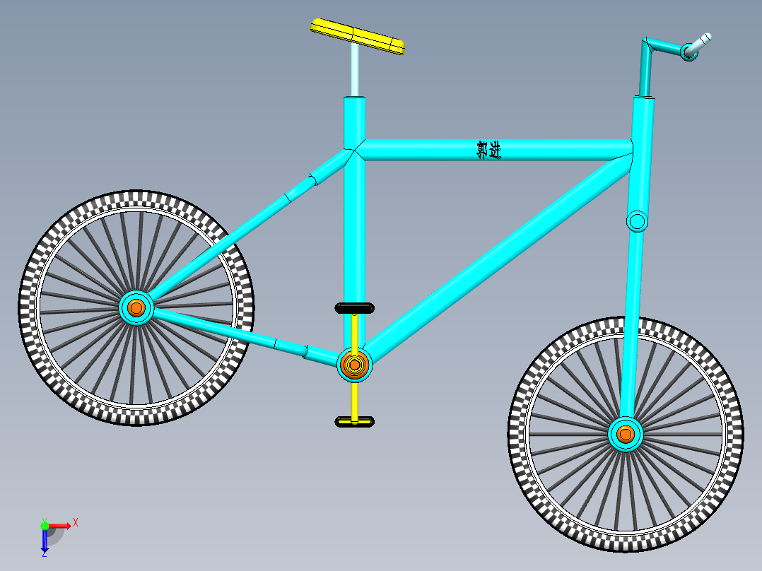 13---自行车sw2006三维图纸模型设计图纸俯视图