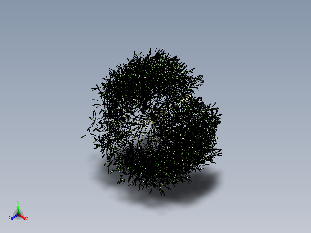 垂柳正等轴测图