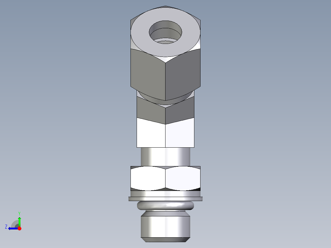 卡套式工业通用硬管接头EO_Adjustable_locknut_45_deg_elbow_VEE08LMORCF右视图