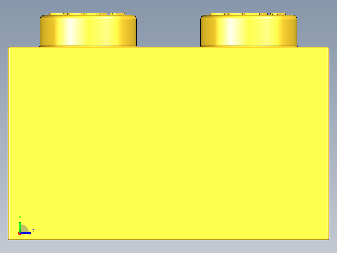 乐高套装 4421基本积木-300124 Bright Yellow Brick 2 x 4.STEP左视图