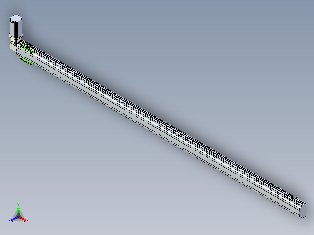 同步带滑台-半封闭B13-L90-S3050-R-Z86-D3正等轴测图