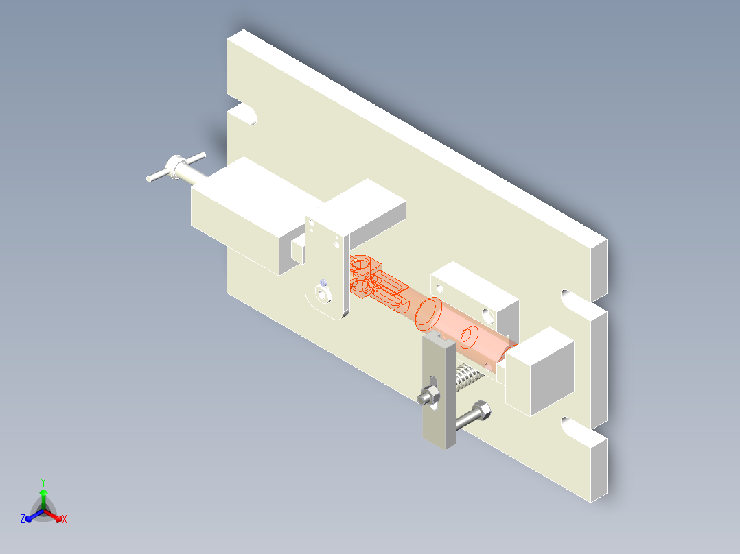 操作手柄钻m6孔夹具资料含三维图二维图说明书.zip