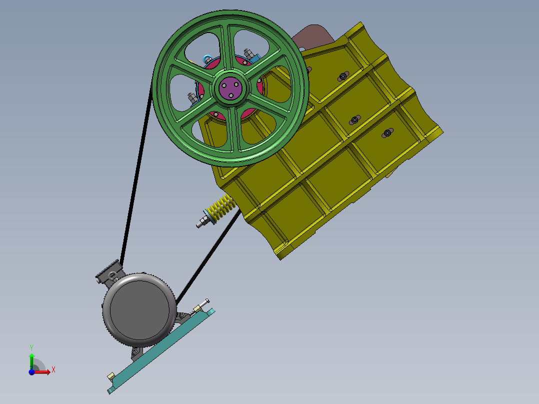 PE400×600复摆颚式破碎机的设计前视图