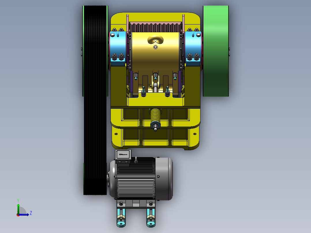 PE400×600复摆颚式破碎机的设计左视图