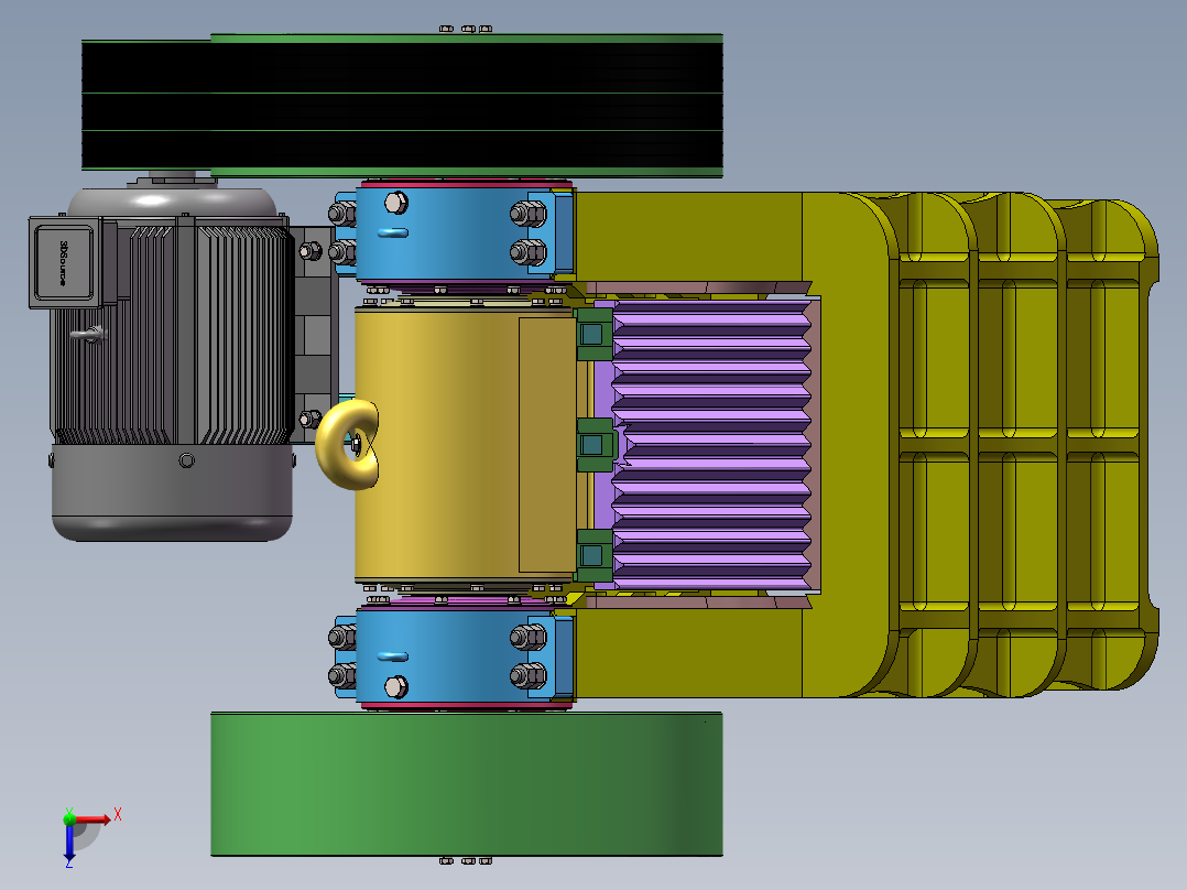 PE400×600复摆颚式破碎机的设计俯视图