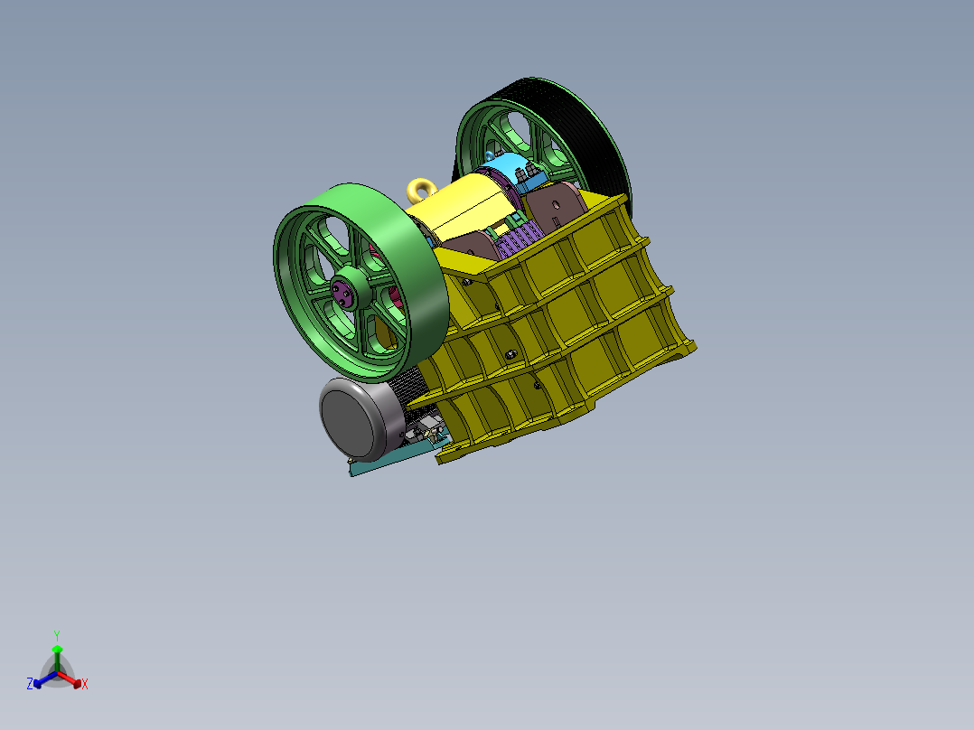 PE400×600复摆颚式破碎机的设计正等轴测图