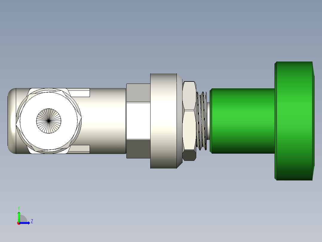 不锈钢高流量计量阀，6毫米世伟洛克管接头左视图