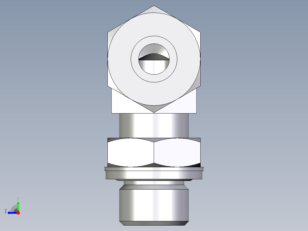 卡套式工业通用硬管接头EO_Adjustable_Locknut_elbow_WEE12ZSMCF右视图