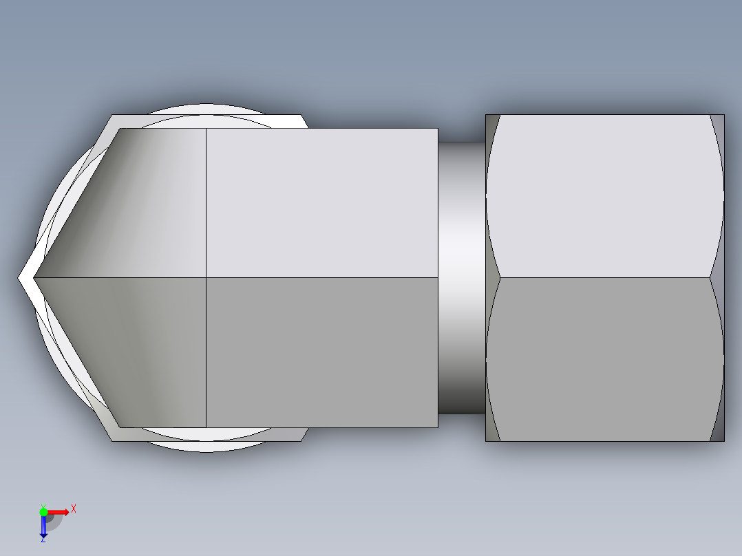 卡套式工业通用硬管接头EO_Adjustable_Locknut_elbow_WEE12ZSMCF俯视图