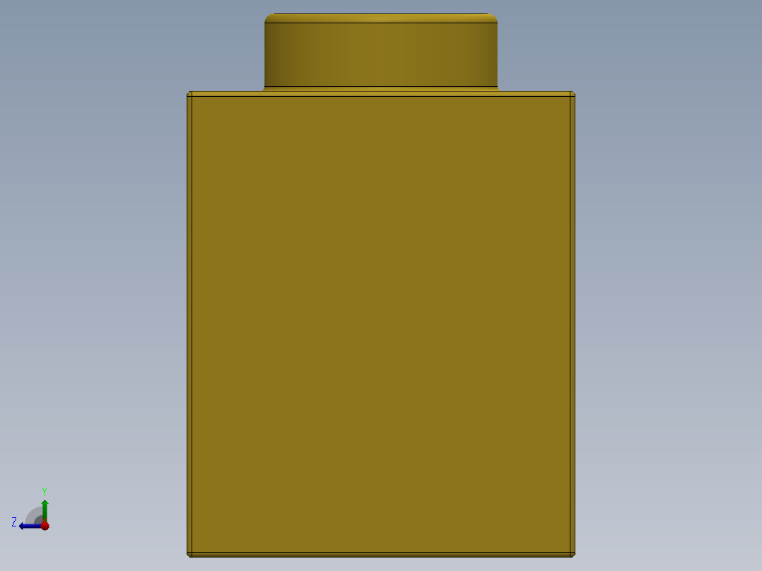 乐高机械组积木（横梁）-4195727 - 4544376 - 4655571 - 32018 Yellow Technic Brick 1 x 14 with Holes右视图