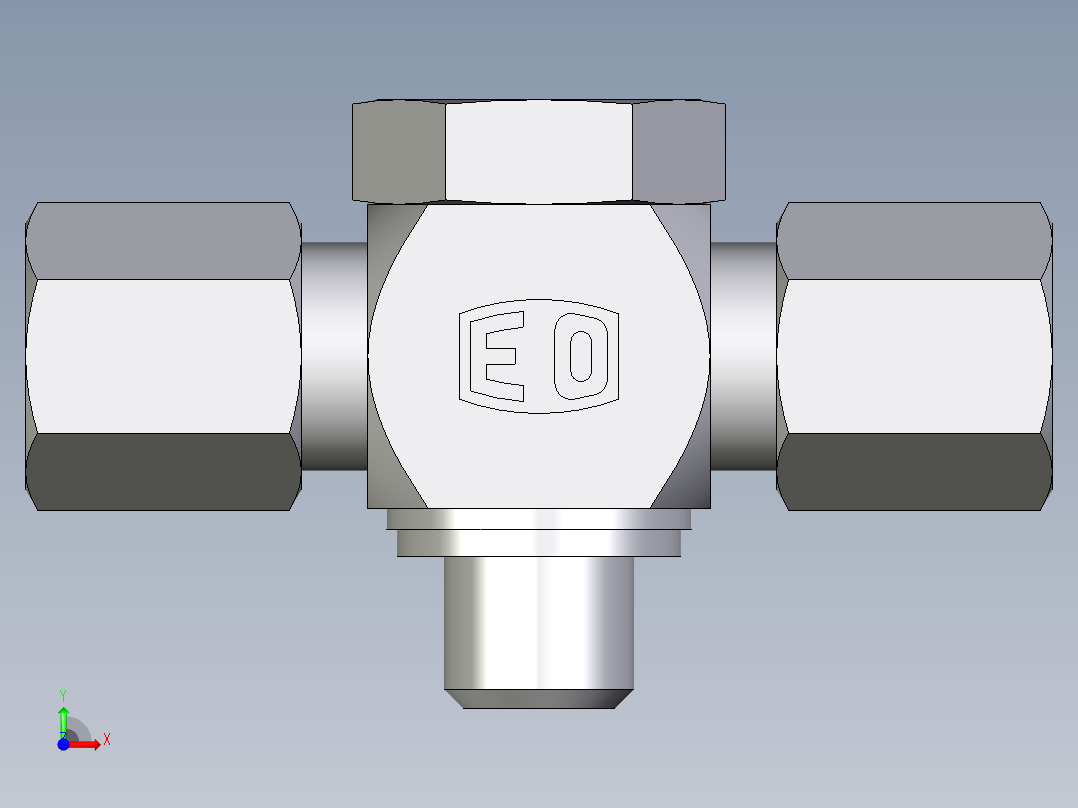 卡套式工业通用硬管接头EO_High_pressure_banjo_tee_TH06LMKDSCF前视图