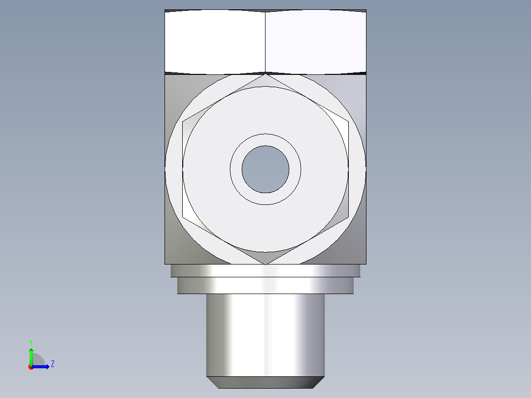 卡套式工业通用硬管接头EO_High_pressure_banjo_tee_TH06LMKDSCF左视图