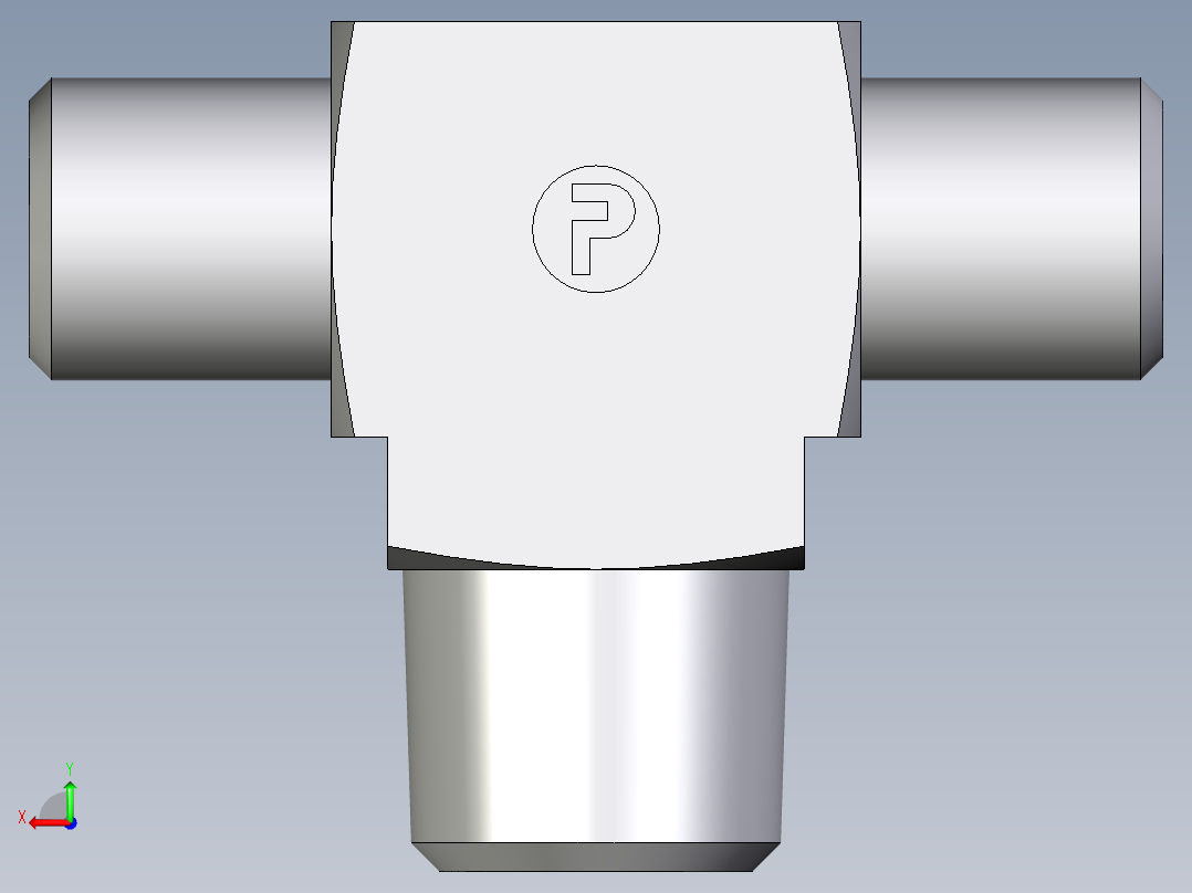 卡套式工业通用硬管接头EO_Male_stud_run_tee_TE04LLRCFX后视图