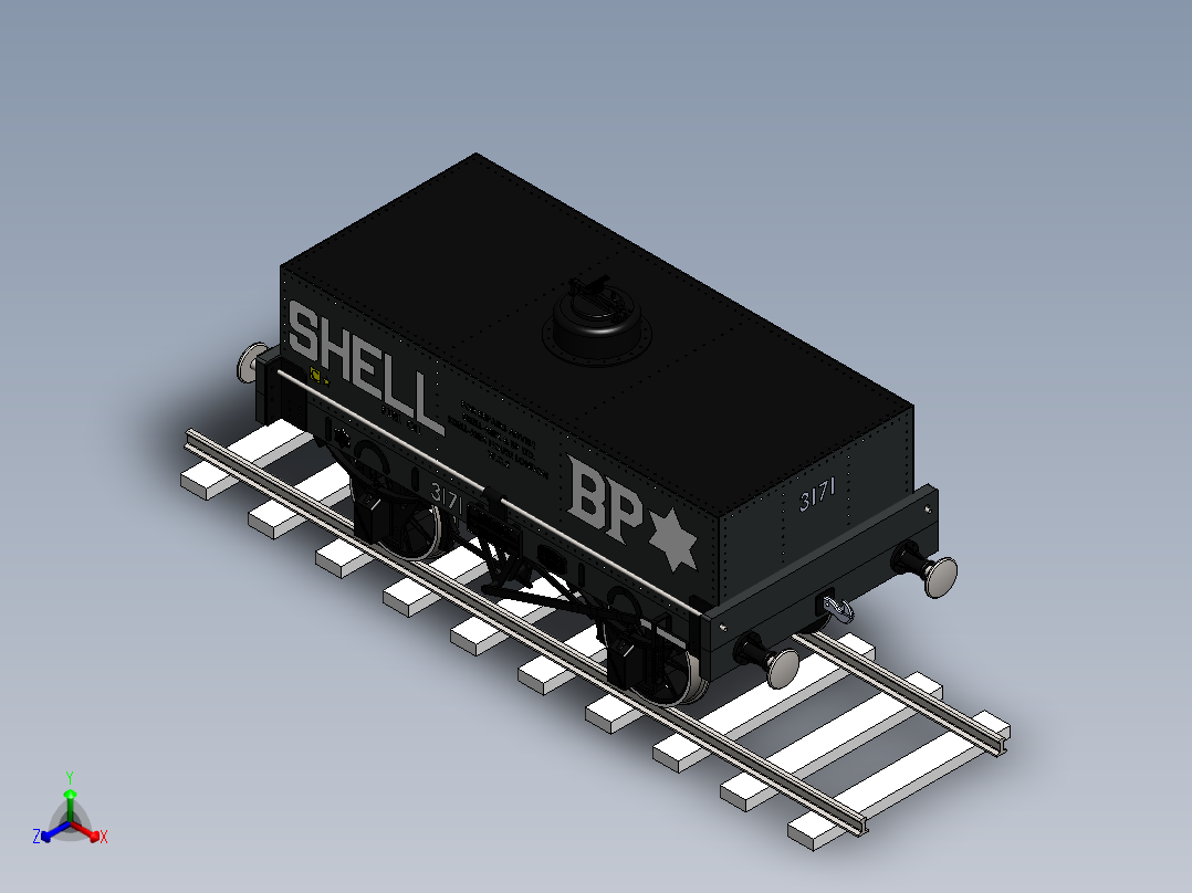 火车正等轴测图
