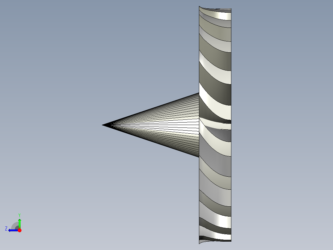 涡轮 叶片 涡扇 (34)右视图