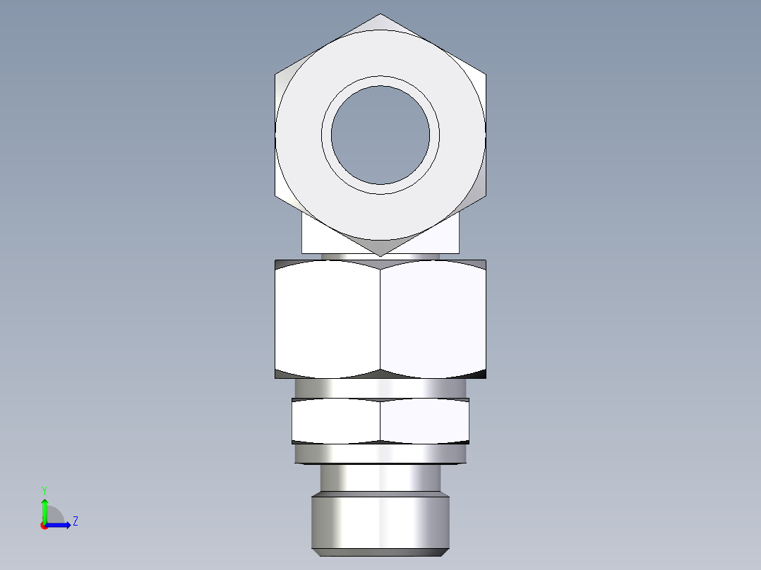 卡套式工业通用硬管接头EO_Assembled_adjustable_standpipe_branch_tee_EVT18LR71左视图