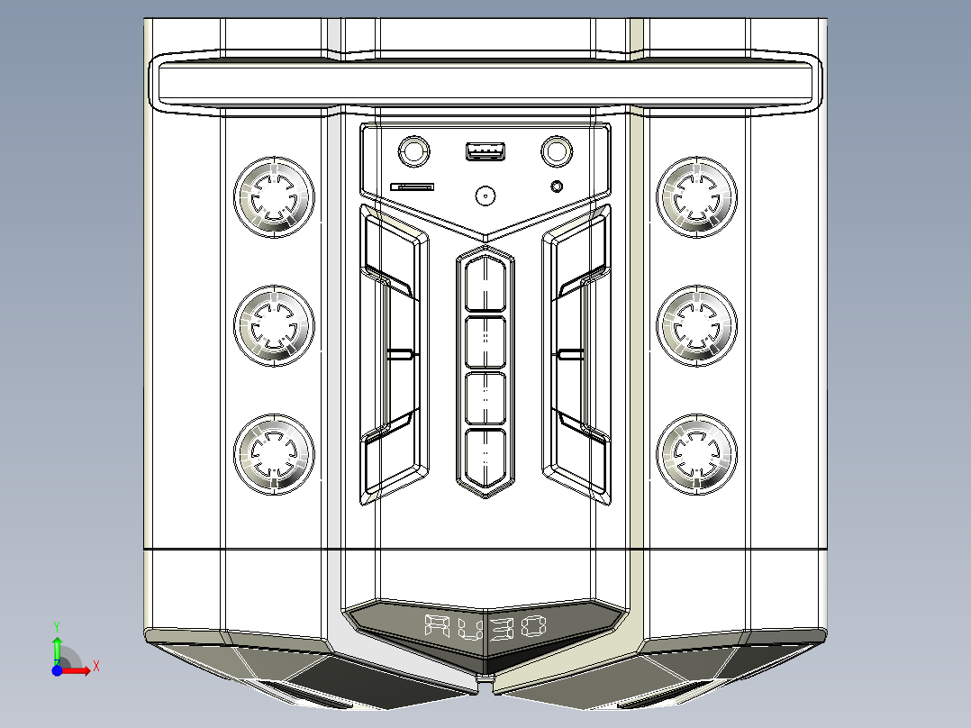 户外音响建模前视图