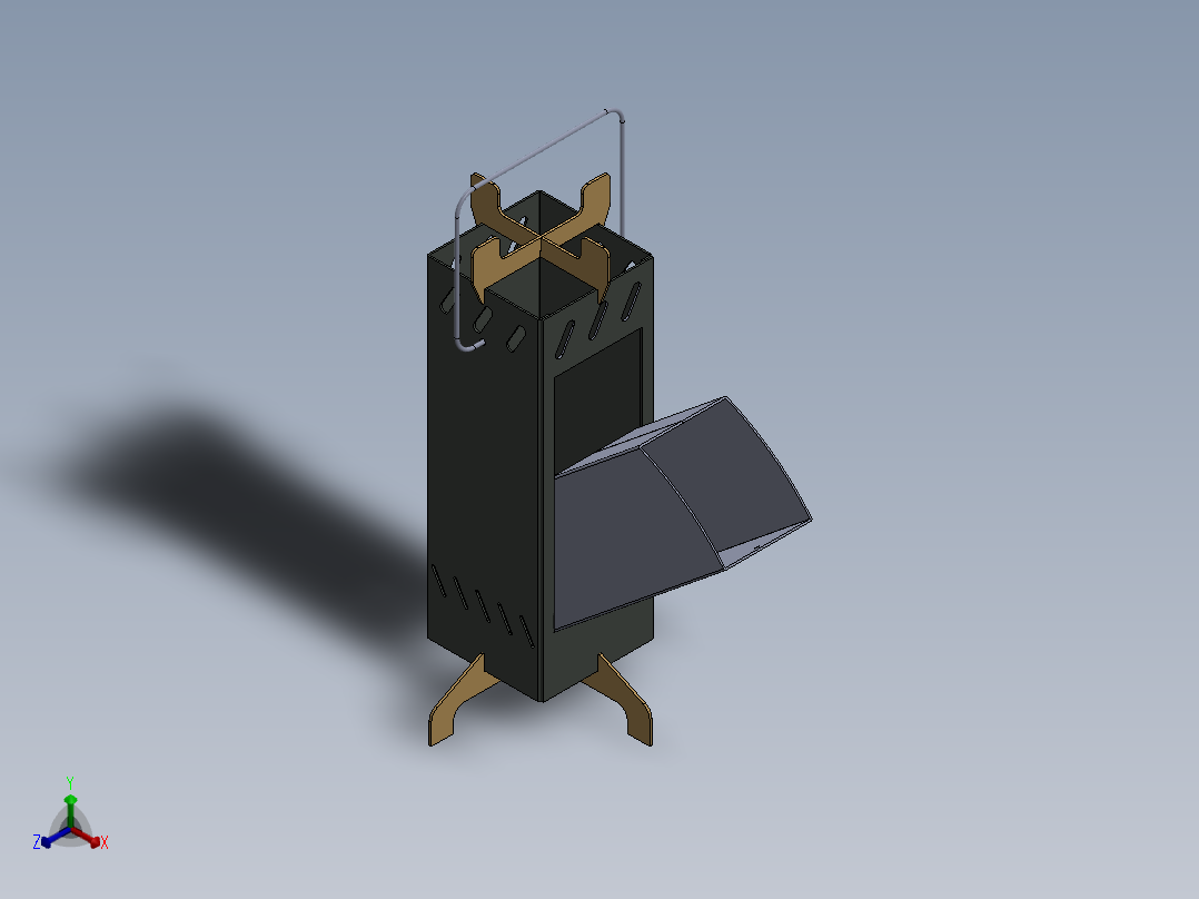 组装式钣金炉子燃木炉正等轴测图