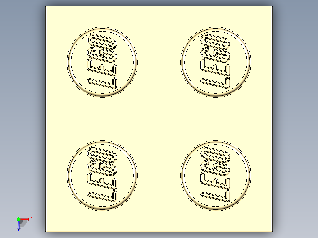 乐高套装 4421基本积木-4114306 - 3003 Brick Yellow - Tan Brick 2 x 2.STEP俯视图