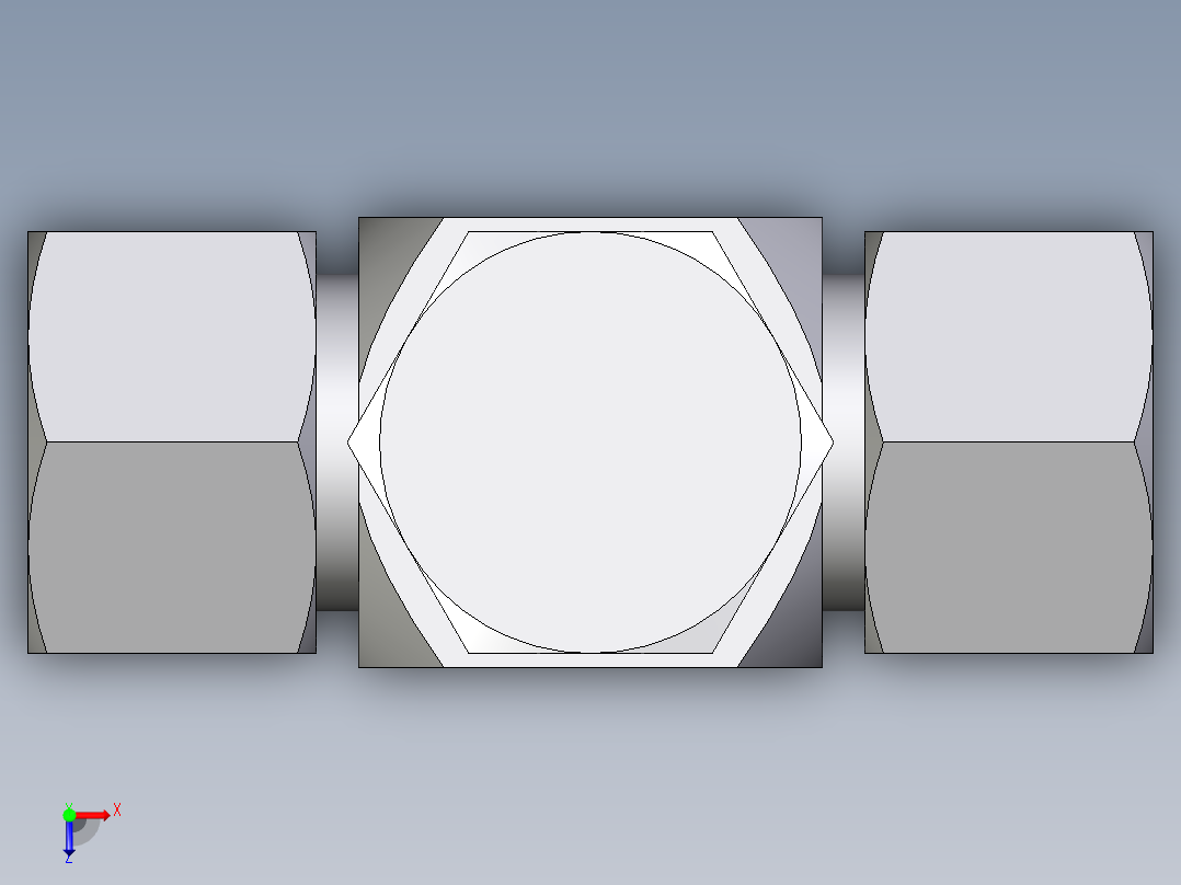 卡套式工业通用硬管接头EO_High_pressure_banjo_tee_TH16SM71俯视图