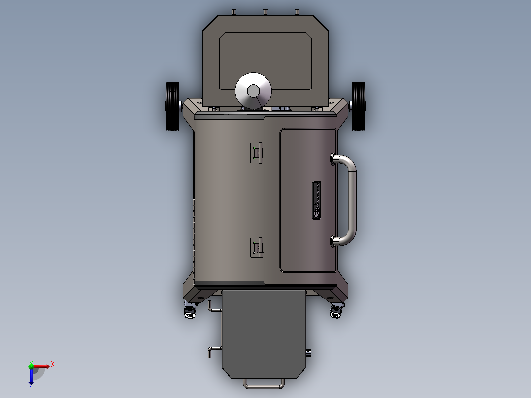 圆筒形颗粒燃料烧烤炉step俯视图