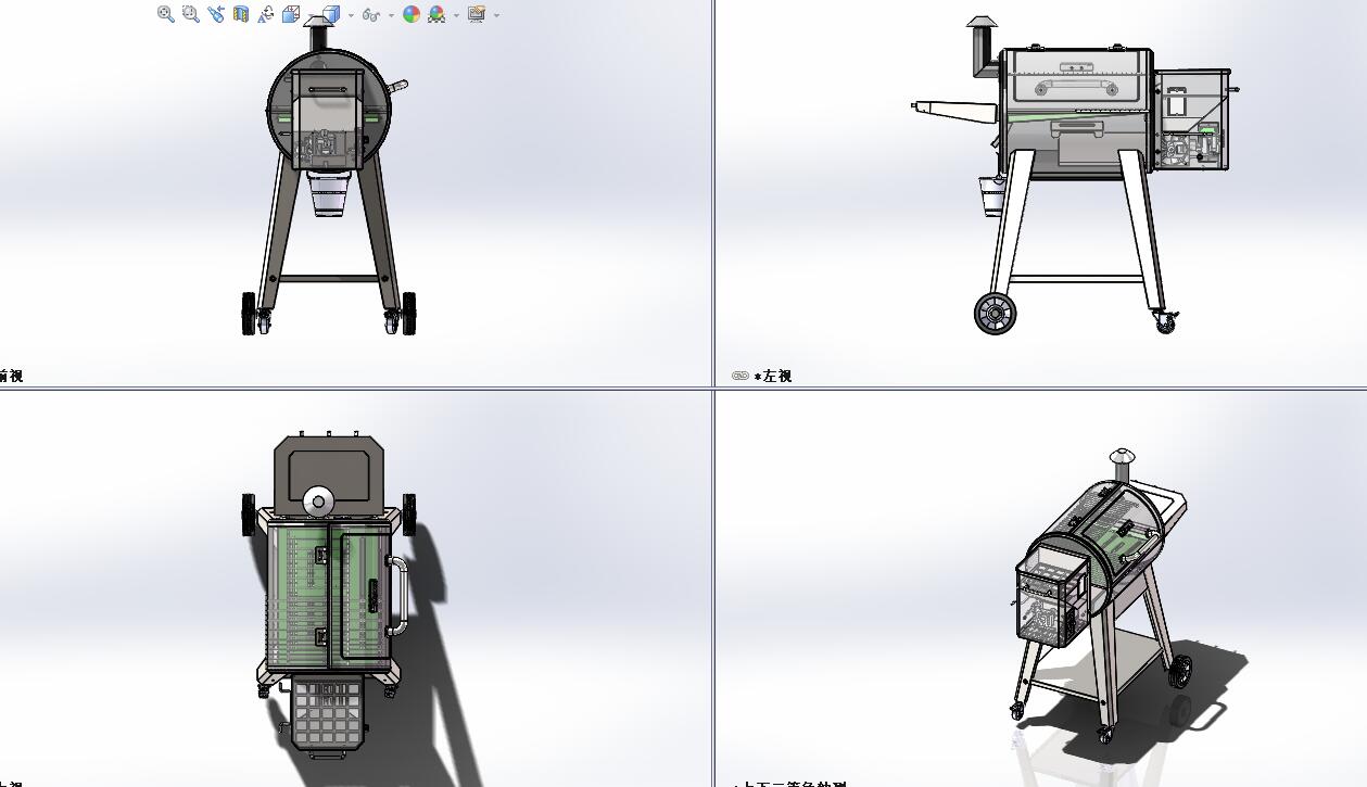 圆筒形颗粒燃料烧烤炉step