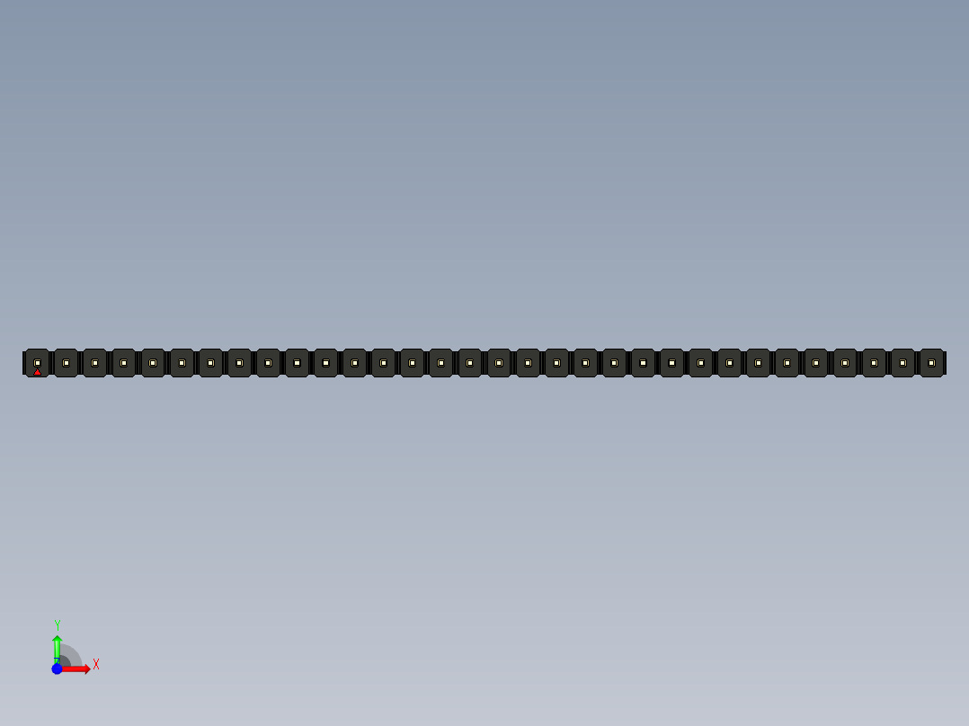 彩色公头100mil（2.54mm）系列-DS1021_black_1x32p_100mil_Type43_rev1.0前视图