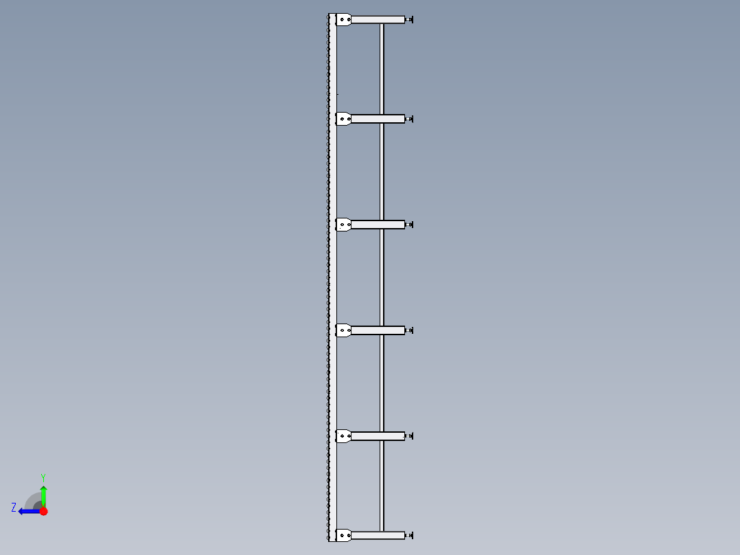5米滚筒输送机conveyor-free-5m-STP右视图