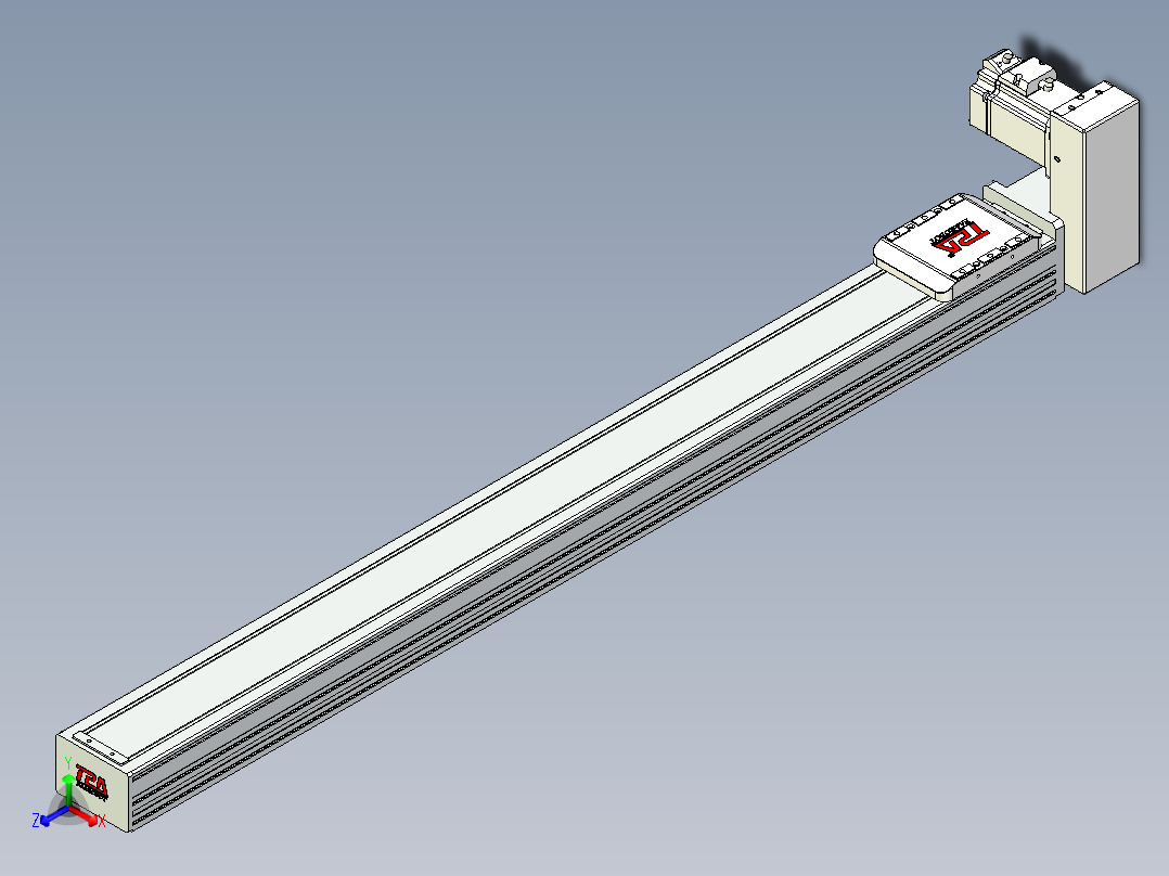 同步带全封闭直线模组TPA-HCB-85D-90-L900-LU-Y-P20-N3正等轴测图