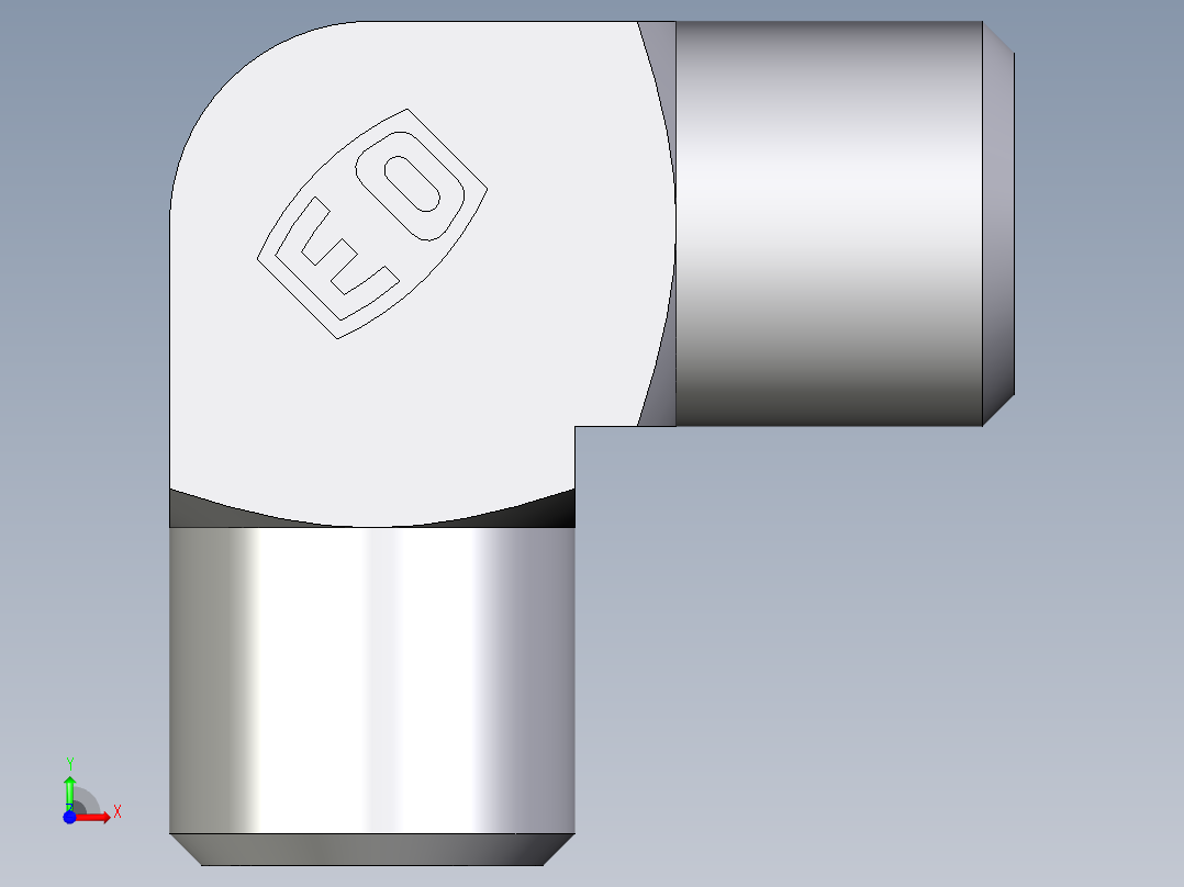 卡套式工业通用硬管接头EO_Union_elbow_W06LCFX前视图